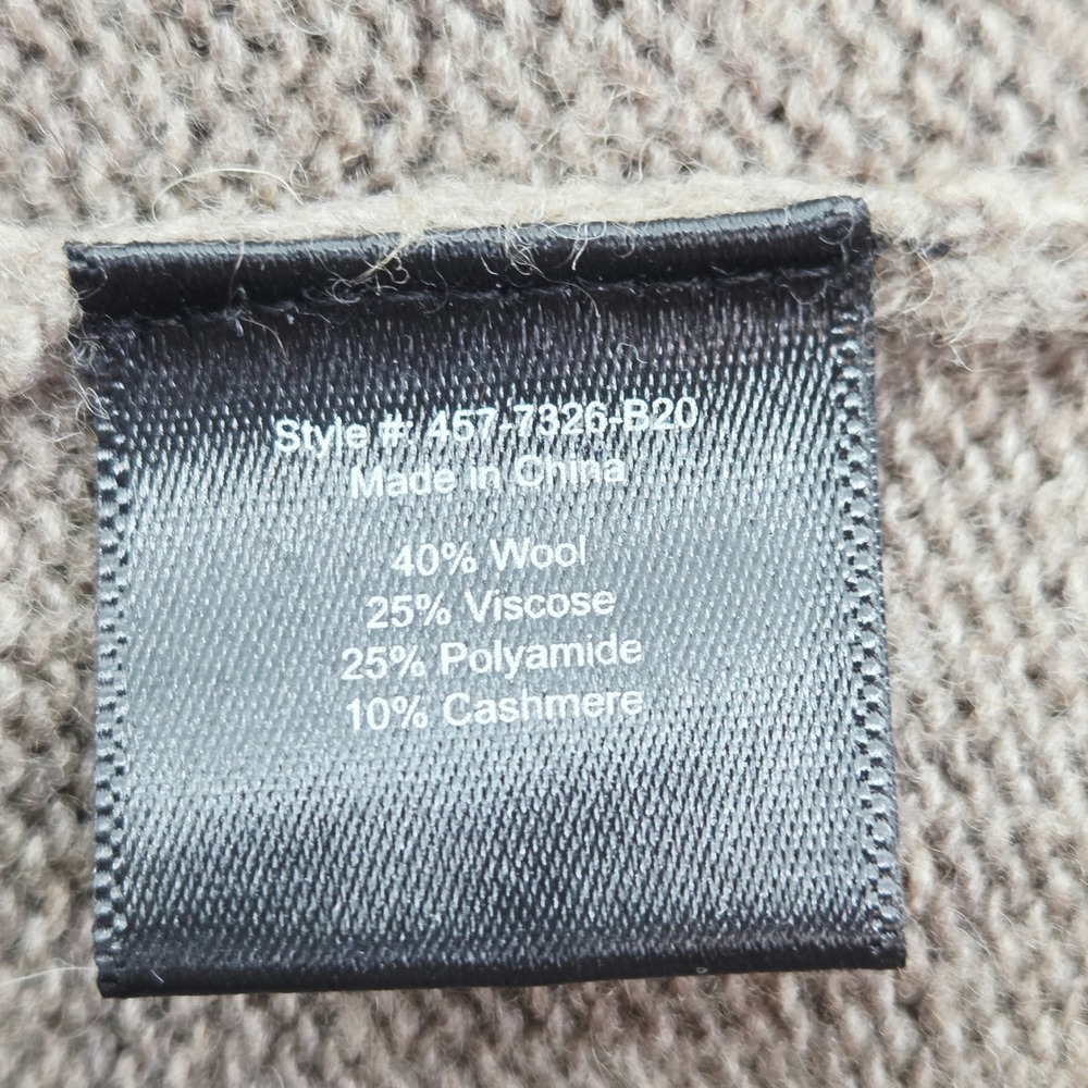 Jenni Kayne Wool Cashmere Blend Everyday Sweater Knit Oversized Taupe Brown XL - Picture 14 of 16